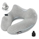 Travel Pillow for Airplane with Hood, Inflatable Neck air Pillow for car,Travel accessoires nap Rest Sleep Business Trip Flight