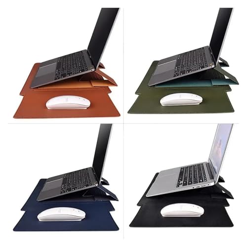 Housse de rangement ordinateur portable et support ventilé marron pour le bureau