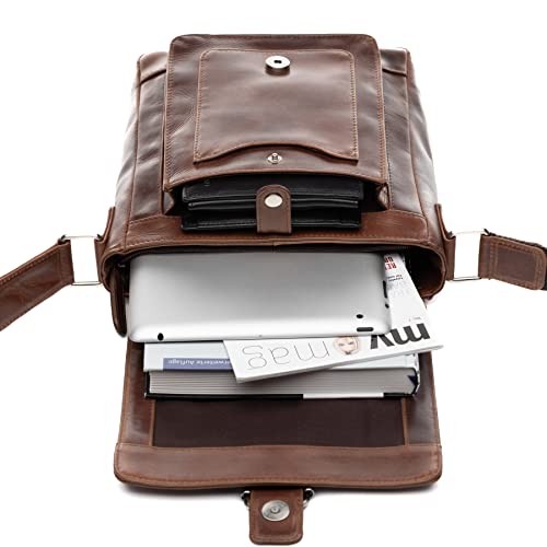Sacoche messager cuir véritable SID & VAIN Stoked sac à épaule marron