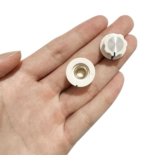 Uxcell A19082200UX0090 2Pcs 6.4Mm Shaft Hole Potentiometer Volume Control Rotary Knobs Effect Pedal Knobs Beige thumb #3