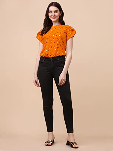 Image of Wedani Women's Casual Short Sleeves Round Neck Foral Regular Fit Top
