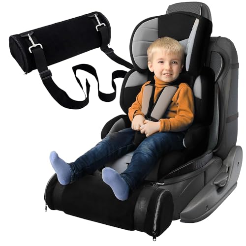 Car Seat Foot Rest for Kids Strap-On Leg Support Road Trip(Black)