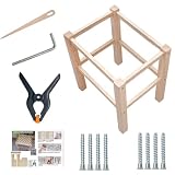 Holz DIY Hocker Rahmen Bausatz,lehrreich, anfängerfreundlich - DIY Trittschemel Rahmenbausatz,Zum Weben, Für DIY-Projekte Im Flur, Am Bett, Im Türdurchgang, In Kunstkursen, Workshops Und
