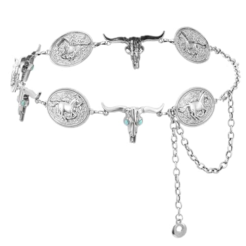 Western Chain Belt For Women Western Gold Belt Metal Country Cowgirl Waist Chain Belts For Dresses Jeans