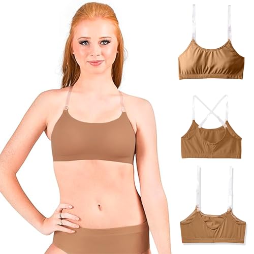 Clementine Girls' Pull-on Bra Detachable Elastic See Through Shoulder Straps