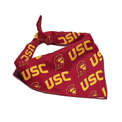 USC Trojans Officially Licensed Bandana for Dogs and Cats | Fits Pets Great Gift Idea | Easy-to-Tie (Large, 28")