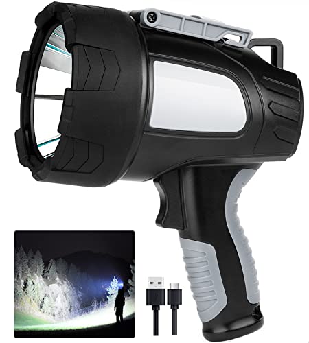 LBE Rechargeable Spotlight Outdoor, 900,000 Lumens Led Spotlight Flashlight with...