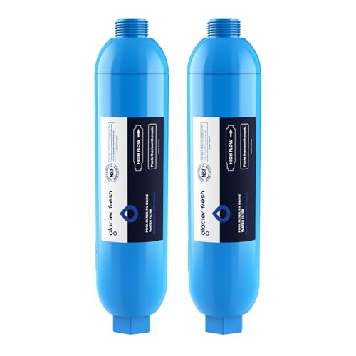 GLACIER FRESH Garden Hose End Pre-Filter for Swimming Pool, Hot Tubs, Spa, Inflatable Pool, Ponds, Greatly Reduces Bad Taste, Odors, Chlorin and Sediment, up to 8,000 Gallons, 2 Pack Pool Wa