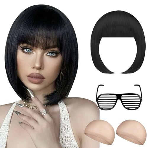 Parrucca Unisex Adulti Parrucca Corta Marrone Bob Con Frange Per Cosplay, Halloween E Feste In Maschera Parrucca Cosplay