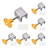 Cerradura para Ventana Corredera, Cerradura de Seguridad para Ventana Corredera Ajustable con llave, 6 Piezas