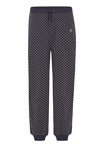 Pantalón Pijama Hombre Invierno Franela Algodón Pantalón Pijama Largo Tela o Parte Abajo Pijama Corto Pantalon Suelto Punto, (Pantalón Popelín Azul 8510_39), (XL)