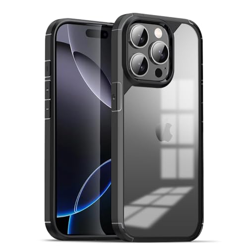 Image of KARWANBack Cover |Shockproof Bumper Case | Full Camera Protection | Raised Edges | Super Soft Side TPU | Bumper Case for iPhone 15 Pro Max -Black