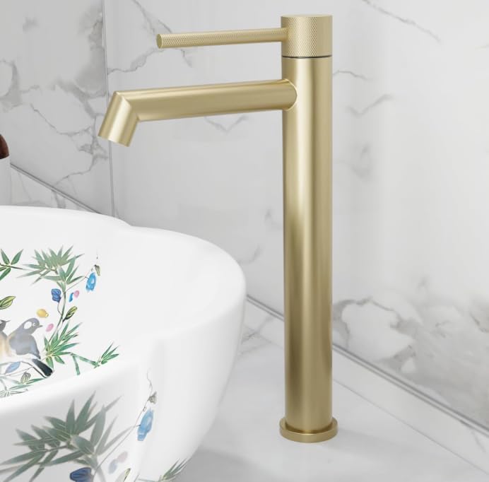 SS-304 Extra Tall Pillar Tap for Wash Basin, 12 Inch High Neck, 3 Inch Extended Thread (Brushed Gold)-image-44