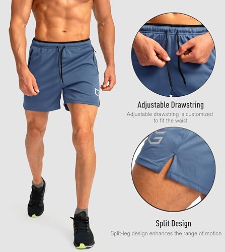 Image of G Gradual Men's Gym Workout Shorts Zipper Pockets 5 inch / 7 inch Quick Dry Breathable Runing Athletic Short for Men