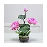 Der Lotus besteht aus PE-Material, die Blütenblätter sind dick, die Farbe ist handgefärbt, der Farbverlauf ist realistisch, das Lotusblatt hat klare Linien, die Kanten sind flach geschnitten, die Blätter sind dick und nicht leicht zu verformen.