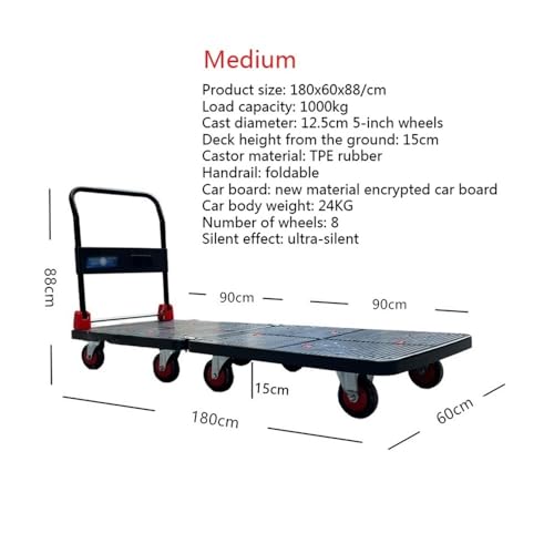 Carrito de mano plegable resistente de 8 ruedas miniatura 2