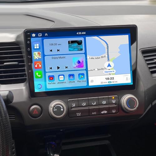 moseiny 2+32G Android 13 Car Radio for Honda Civic 2006-2011 Stereo, 9 inch Touch Screen Radio Honda Civic Head Unit Radio with Wireless Carplay Android Auto Car Play GPS Navigation AHD Backup Camera
