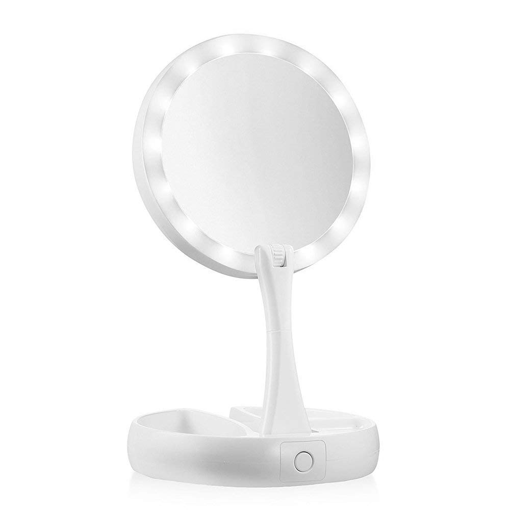 PARYAVARAN Make Up Mirror Light Double Side Magnifying Function, Portable Folding Vanity and Travel Mirror-image-8