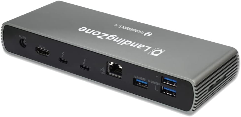 LandingZone Thunderbolt 4 Docking Station with 135W Power Adapter, Dual Monitor 4K, Single Monitor 8K, 2.5G Ethernet, HDMI 2.1, USB 3.1 Gen 2 Type-C