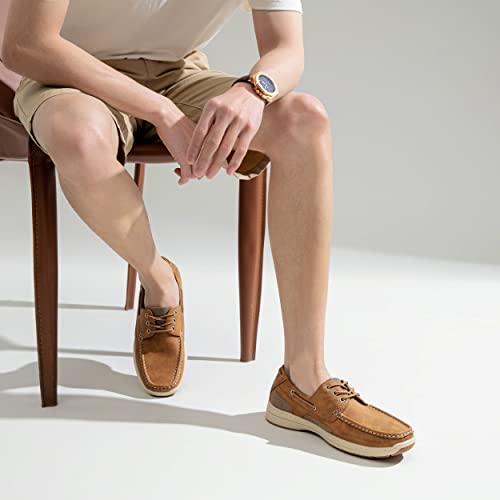 Vostey Men's Loafers & Slip-Ons 3-Eye Boat Shoes Men Comfortable Casual Loafers For Men (Bmy3005 Tan 10.5) #TOP7