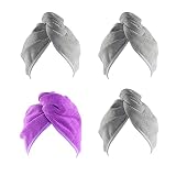 YoulerTex Microfiber Hair Towel Wrap for Women, 4 Pack 10 inch X 26 inch, Super Absorbent Quick Dry