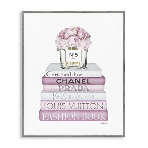 Image of Soft Pink Rose Bookstack Floral, 24 x 30 Inch Framed Giclee Print | Stupell Industries . By Amanda Greenwood . Ready to hang . Giftable home accent . Made in USA