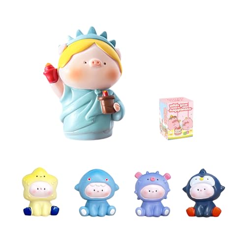 Popobox Fortune Pig Series Blind Box Figures, Random Design Action Figures Collectible Toys for Birthday Gift, Home Decorations, Single Box