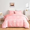 ARYURBU Bettwäsche 155×220 cm Set 2teilig Rosa 1x Bettbezug 155x220cm und 1x Kissenbezug 80x80cm Mikrofaser Marmoriert Weiß Marmor Blitzmuster für Einzelbett mit Reißverschluss Bügelfrei