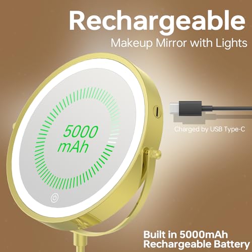 Espejo para Maquillaje Luz 9" con 10X y Ajuste Altura miniatura 3