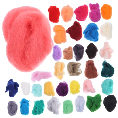 NUOBESTY 36pièces Set Laine à Feutrer Matériaux Colorés Pour Feutrage à Aiguilles Accessoires Portables Pour Créations Artisanales