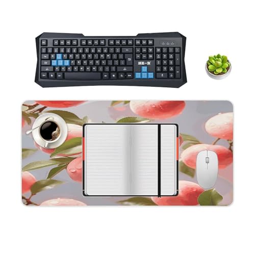 Pink Peach Desk Pad Large Office Desk Mat Rubber Waterproof miniatura 4