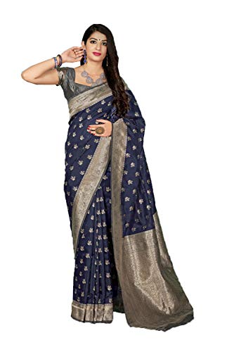 Indian Saree for Women Ethnic Sari Blue Sari with Unstitched Blouse. ICW2787-2