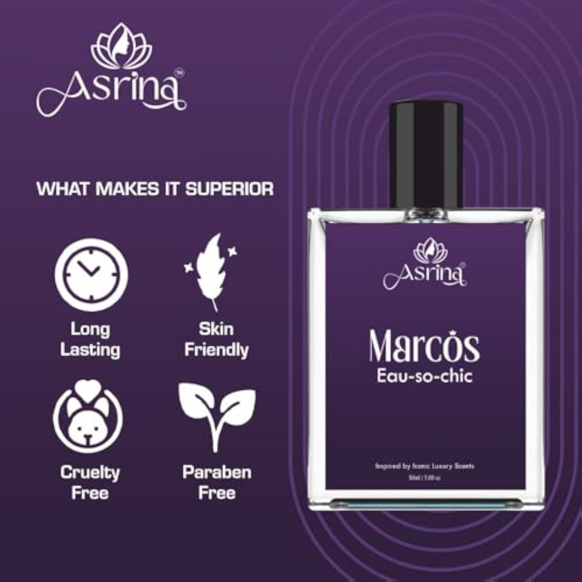 Marcos Eau So Chic Eau De Parfum for Men 50ml, Woody Fresh Scent