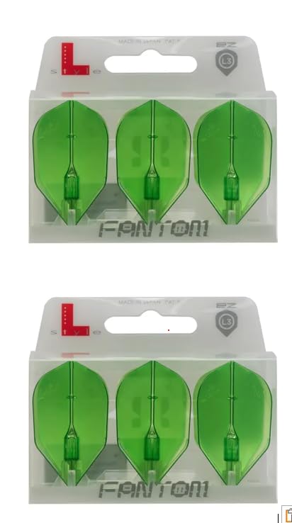 LSTYLE Dart Flights - L3 EZ Fantom Shape - Green | 2 Sets of 3 | for Soft & Steel Tip Darts
