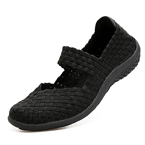 JOYVIP Womens Curly Type Ballet Flats Slip On Comfort Loafers Handmade Woven Shoes3