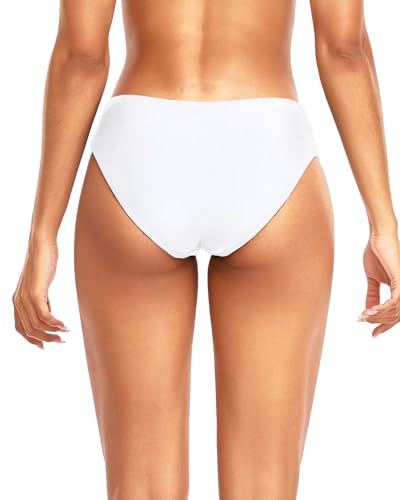 Image of Women Bikini Bottom Full Coverage Bathing Suit Bottoms Swimsuit Bottom | Low Waist Design, Side Strap Cutout, Full Rear Coverage, Secure Fit, Soft Breathable Fabric