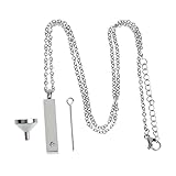 TOYANDONA Collar Urna Cenizas Acero Inoxidable para Hombre con Colgante Conmemorativo y Embudo Joyería Cremación para Recuerdos Familiares y Mascotas