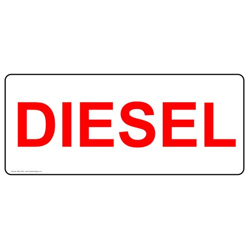 ComplianceSigns.com Diesel Safety Label Decal 14 x 5 inch Flexible Vinyl with Adhesive Backing for Fuel American Made Safety Signs for the Workplace