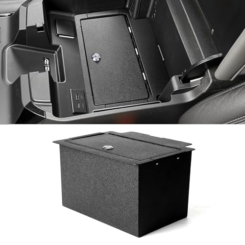 Center Console Safe Compatible with 2023-2026 Chevy Silverado 1500/GMC Sierra 1500 2500 3500, Console Organizer Locking Vault, Advanced Security Box with Mechanical lock