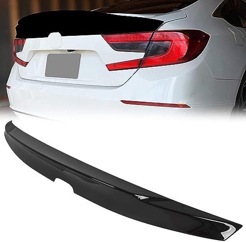 ECOTRIC Rear Trunk Duckbill Spoiler Compatible with 2018-2022 Honda Accord 4 Door Sedan Rear Trunk Spoiler Lid Wing Tail Glossy Painted Black
