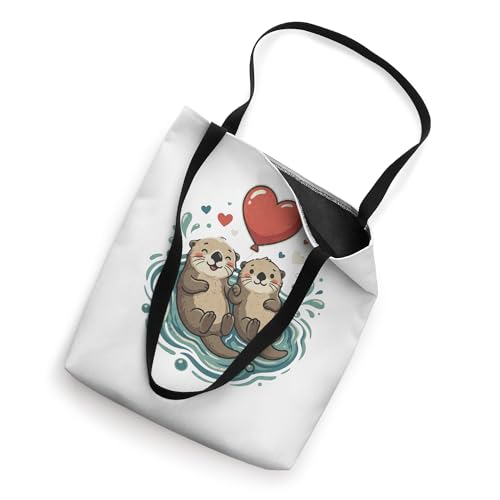 Bolso Tote Love Valentine Cute Otters miniatura 2