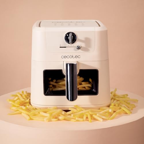 Cecotec Friggitrice ad Aria Cecofry Antique 5000 Window. Air Fryer 1500 W, Digitale, Capacità 5,5 L con Finestra, Tecnologia PerfectCook, Design Retrò, Termostato Regolabile Fino 60-200 ºc - immagine 6