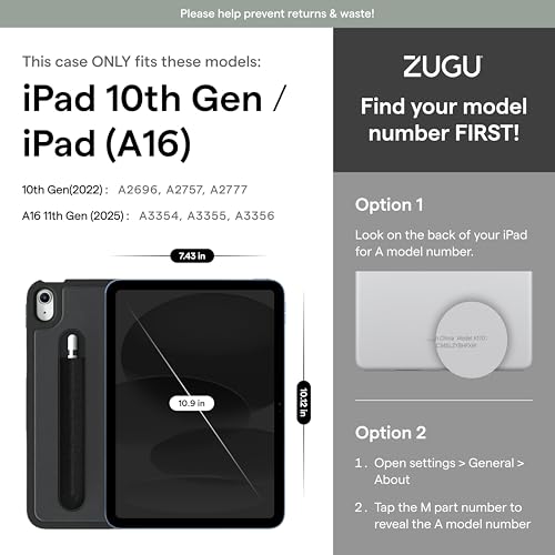 Image of ZUGU CASE iPad 10.9 Case, Ultra Slim Protective Case /Cover Designed for iPad 10.9 -inch (10th Gen, 2022) Wireless Pencil Charging, Convenient Magnetic Stand (Auto Sleep /Wake) - Arctic Gray