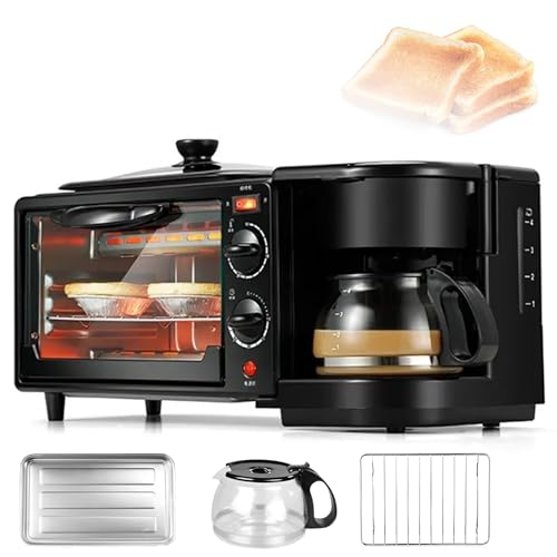 3-in-1 Breakfast Station, 9L Multifunctional Breakfast Maker,for Home Kitchen and Office,with Coffee Maker and Frying Pan | Bread, Egg, Sandwich, Bacon | Portable Multifunctional Maker