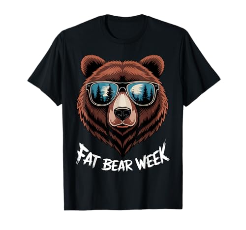 Fat Bear Week Retro Bear Sunglasses Nature Lovers T-Shirt