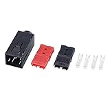 Le connecteur SA2-30 est livré avec 1 boîtier de prise (long), 1 prise rouge bipolaire 30 A, 1 prise noire double polaire 30 A, 4 terminaux.
