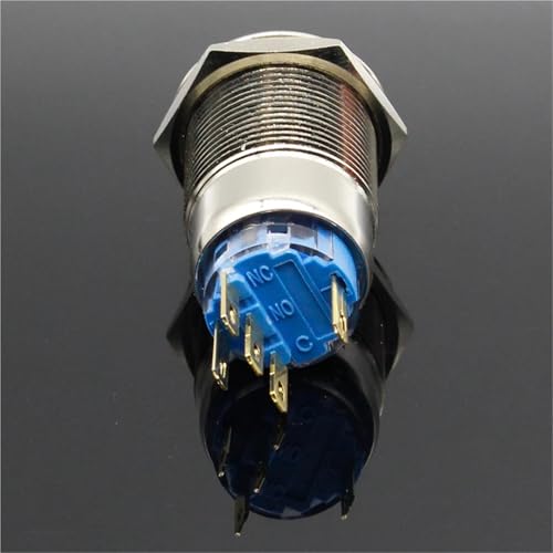 Bouton de commande étanche 19mm alumine noir avec voyant lumineux vert - 4