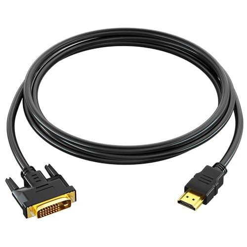 generico Cavo HDMI a DVI 24+1 - HD, Resistente | 1 Pezzo, 1.5M | per ordinatore, Monitor, TV, proiettore |