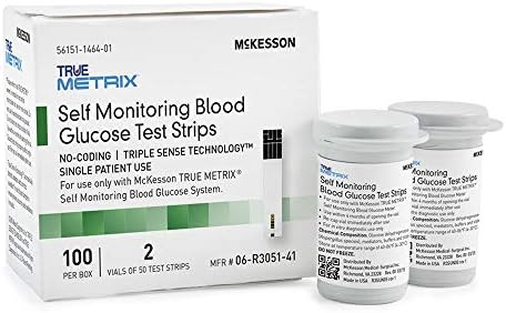 McKesson True METRIX Blood Glucose Test Strips for Diabetes [100 ...