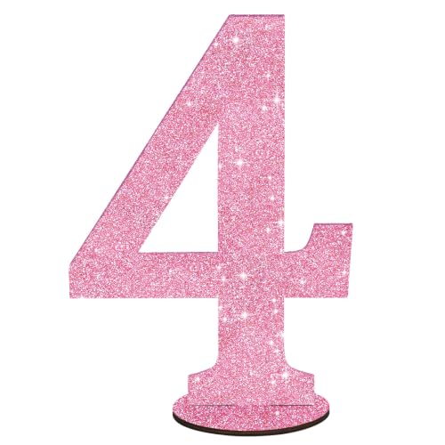 TONIFUL 11.8 Inch Pink Glitter Number Table Centerpieces Pink Digital 4